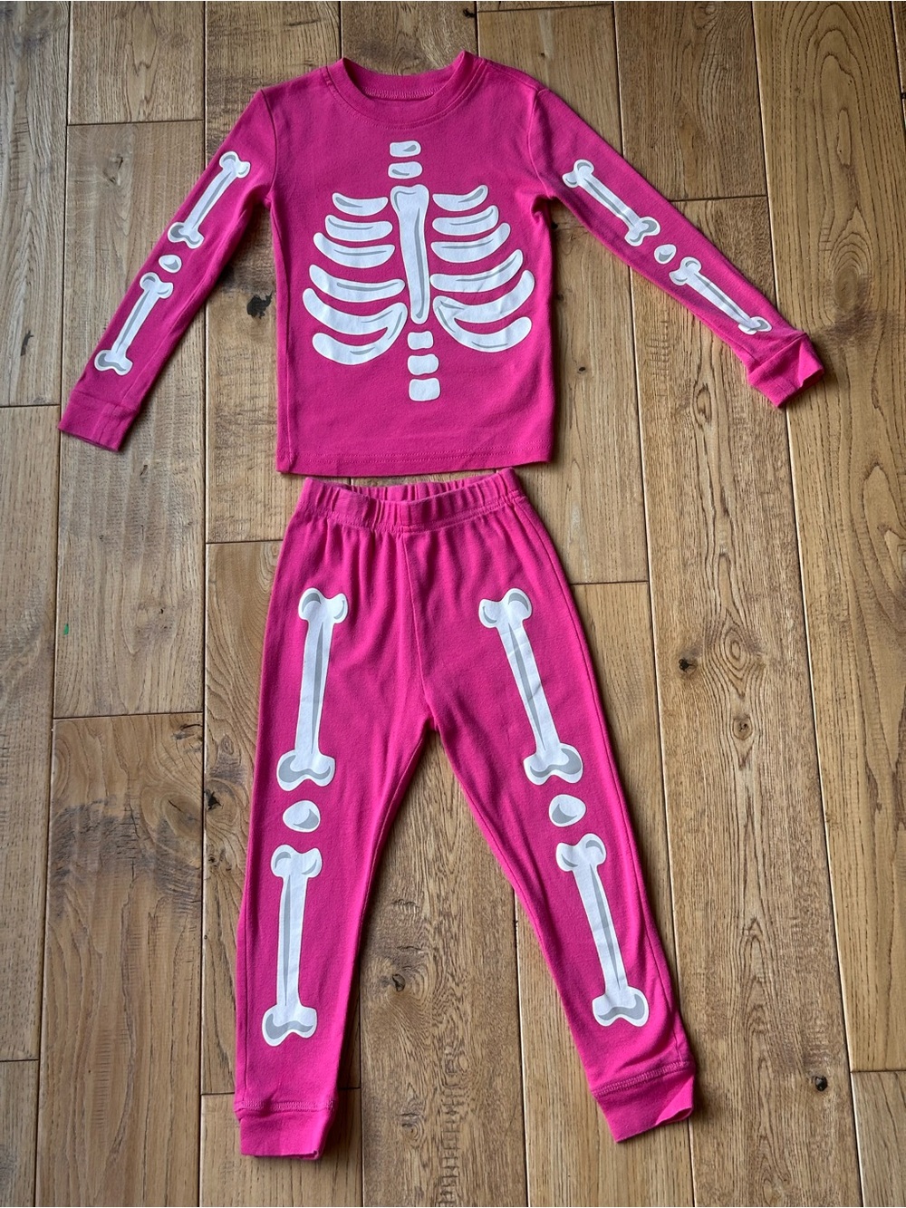 Komar Kids Pink Skeleton Glow In The Dark Pajama Set size 4